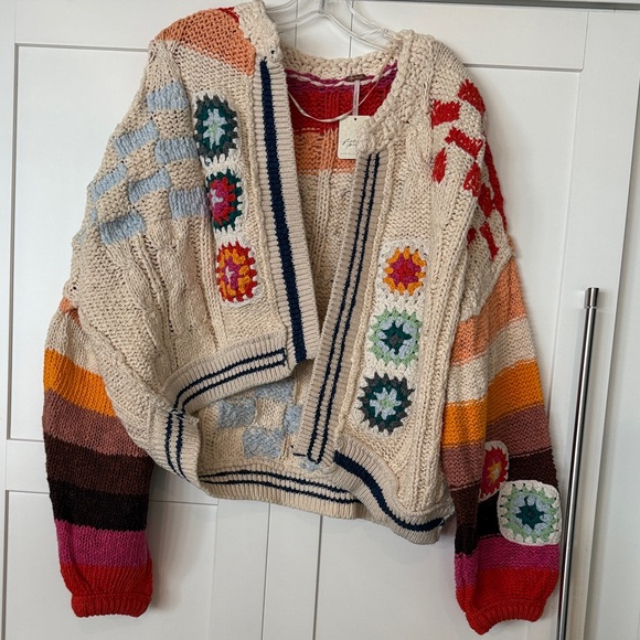 Free People Sweaters - Free People Multicolor Patchwork Cardigan